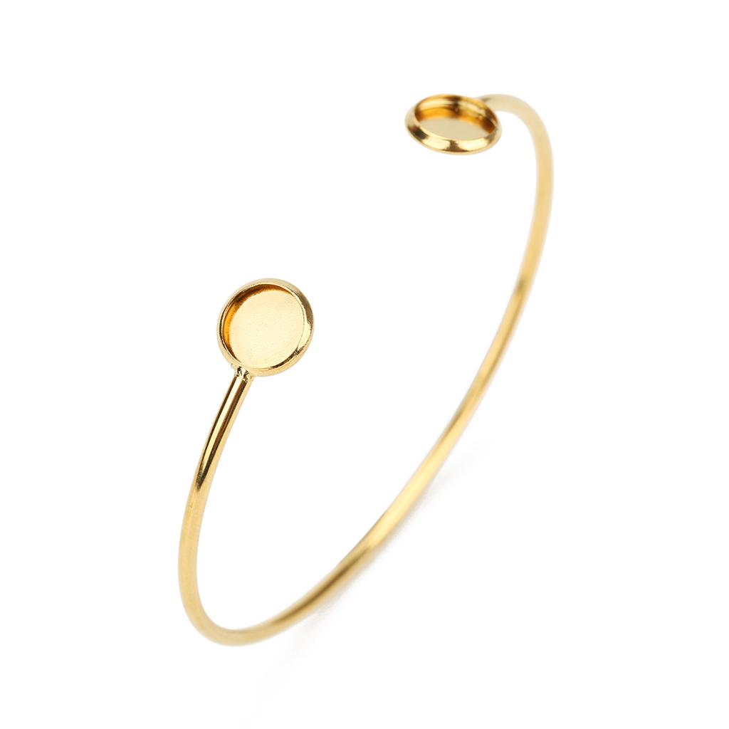 16,6cm Edelstahl Armband Basis Passend für 8mm Cabochon Armreif Fassungen Schalen Biegsamer Manschettenarmreif Schmuckherstellung Zubehör