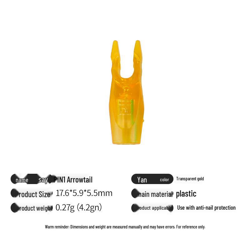 Multicolor Anti-Nail Plastic Arrow Nock with Inner Insert and Outer Wrap, Various Specifications Available.