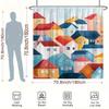 Colorful Abstract Houses Shower Curtain - Water-Resistant, Easy to Clean, Adds a Modern and Artistic Touch to Your BathroomDecor