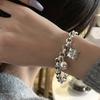 Silver Color Vintage Punk Chain Bracelet for Women Men Niche Design Square Ball Pendant Bracelets Party Jewelry Gifts