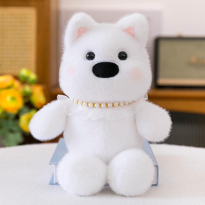 Simulation Pearl Bear Plush Toy With Soft Short Pile For Kids Birthday Gift