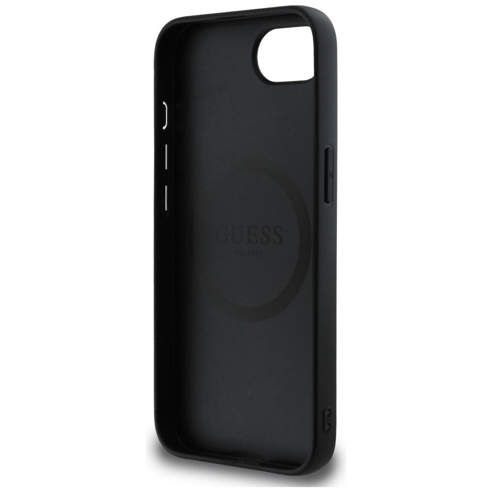 Guess Grained Triangle MagSafe case for iPhone 16e / 17e black