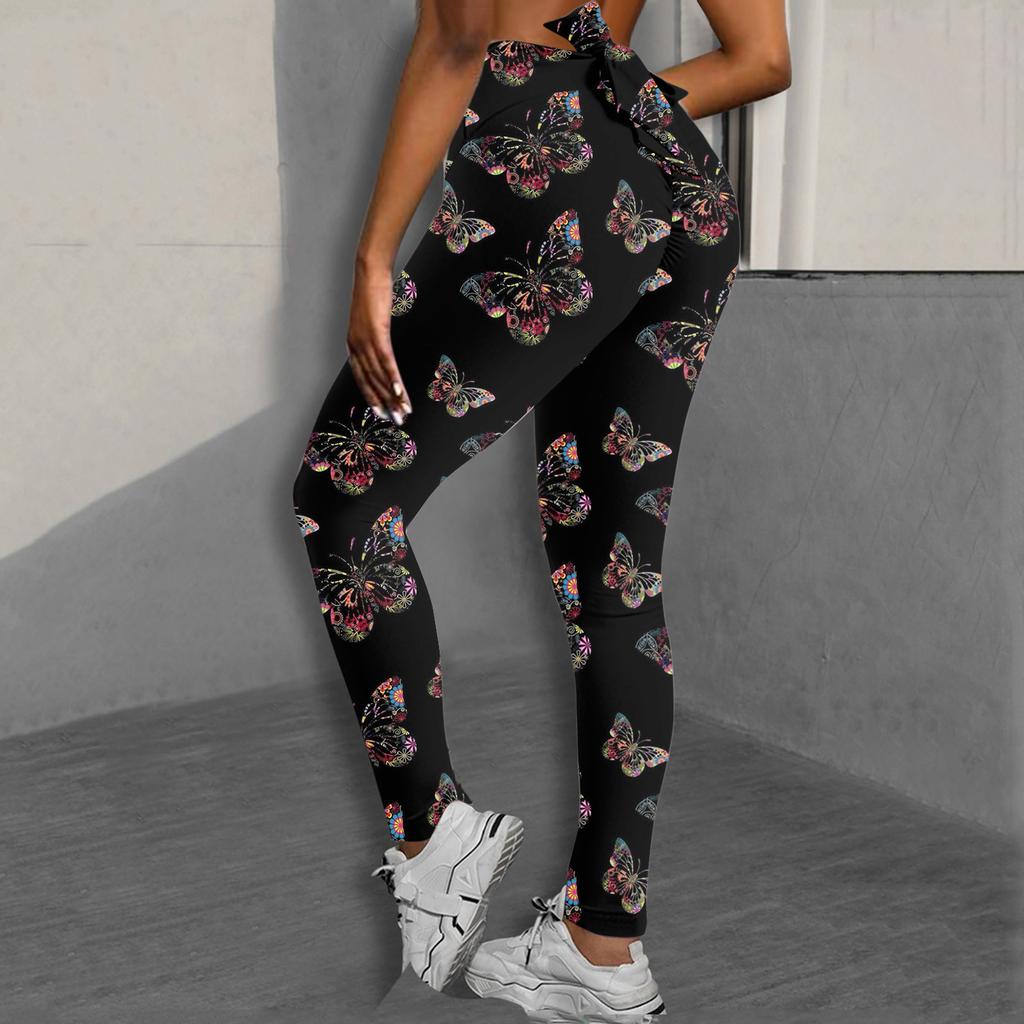 Dámské elastické fitness legíny na jógu s vysokým pasem