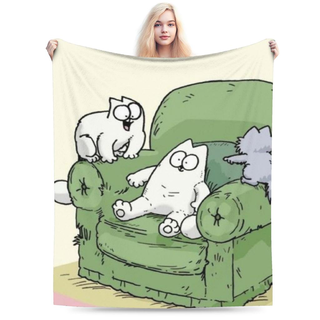 Simons Cat Blanket Super Soft Warm Throw Blankets for Bed 50x60 Inch Multi-size Bedspread