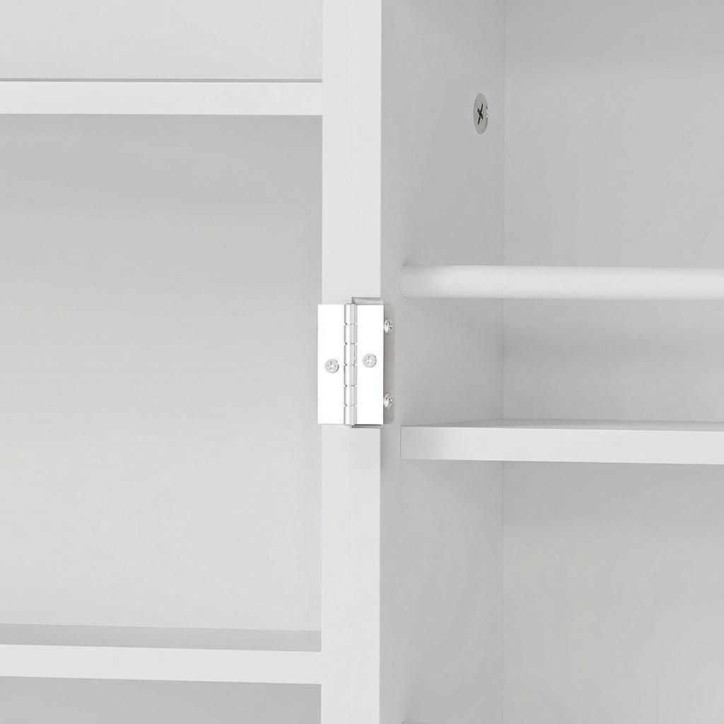 Kitchen Cabinet Kitchen Storage Unit with 12 Door Shelves, Adjustable Shelves, 58x29x119.5cm, White