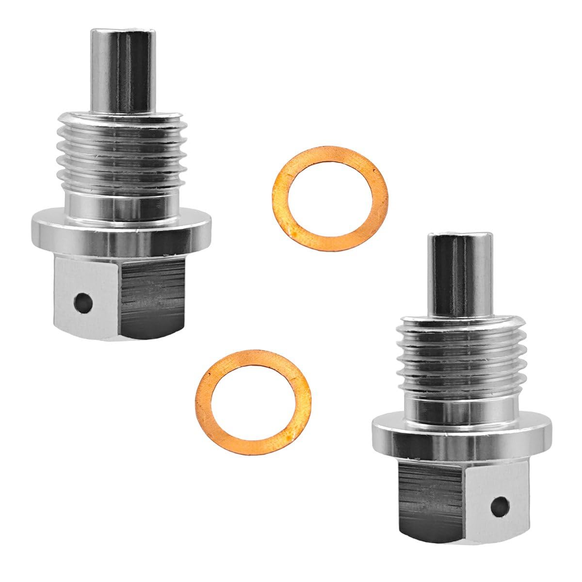 

winova Магнитная сливная пробка M14x1,5 мм с сильными магнитами, Алюминиевый сливной болт с медной шайбой silver серебряный