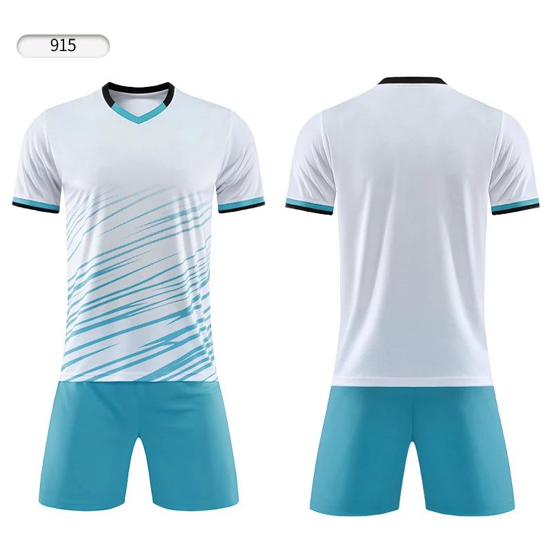

Kid Football Jerseys Custom Children Soccer Uniform Shirts Futsal Sportswear Club Team Football Uniform Men Sports Suit JLS915 4XL білий