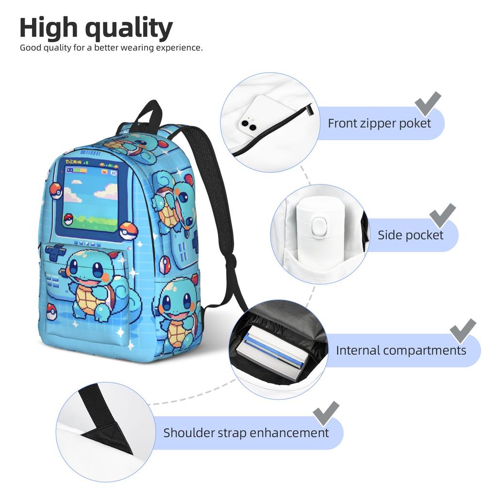 Fashion Funny Pokemon Theme Backpack  Mochilas Light For School Large Capacity Rucksack