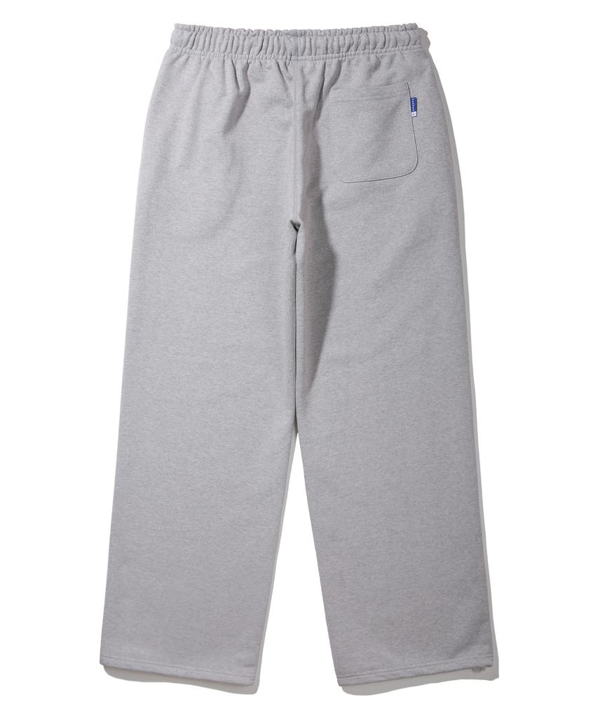 BAKKEN Smile Embroidered Logo Semi-Wide Sweatpants Bk9985_Gray