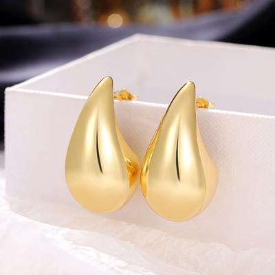 Fashion Ol Women'S Large Water Drop Glossy Earrings, Simple Ear Jewelry