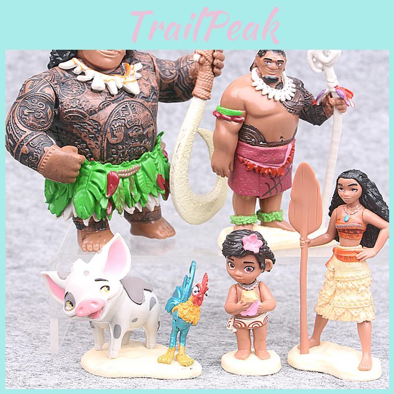 Captivating Moana 6 Pcs Action Figures Dolls Ideal For Playtime And Decoration