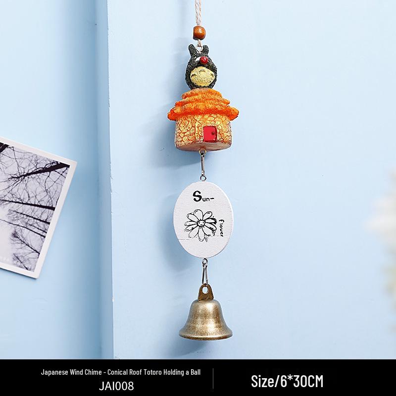 Totoro Ceramic Wind Chime Ornament - Cute Japanese Wall Decor for Girls' Bedroom