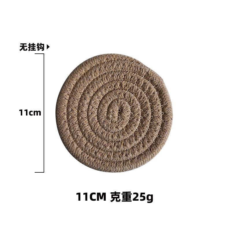 

Colored Placemat Pastoral Style Thickened Insulation Cotton Linen Woven Table Mat Heat Resistant Anti Scalding Sand Pot Cup Mat As Picture