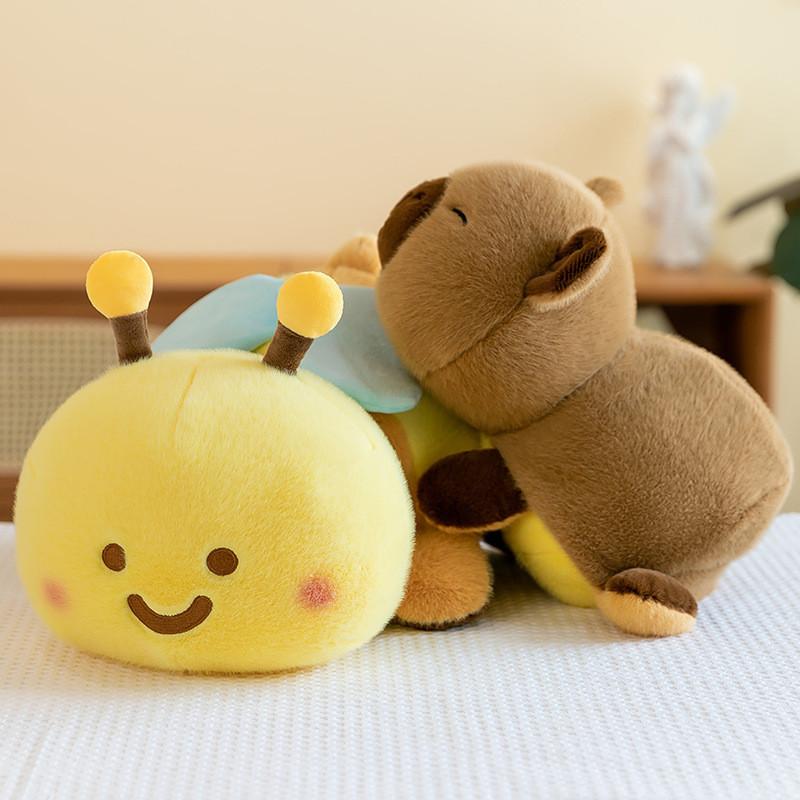 Adorable Capybara Turns Into Bee Stuffed Toy Doll Pillow Perfect For Children Gifts