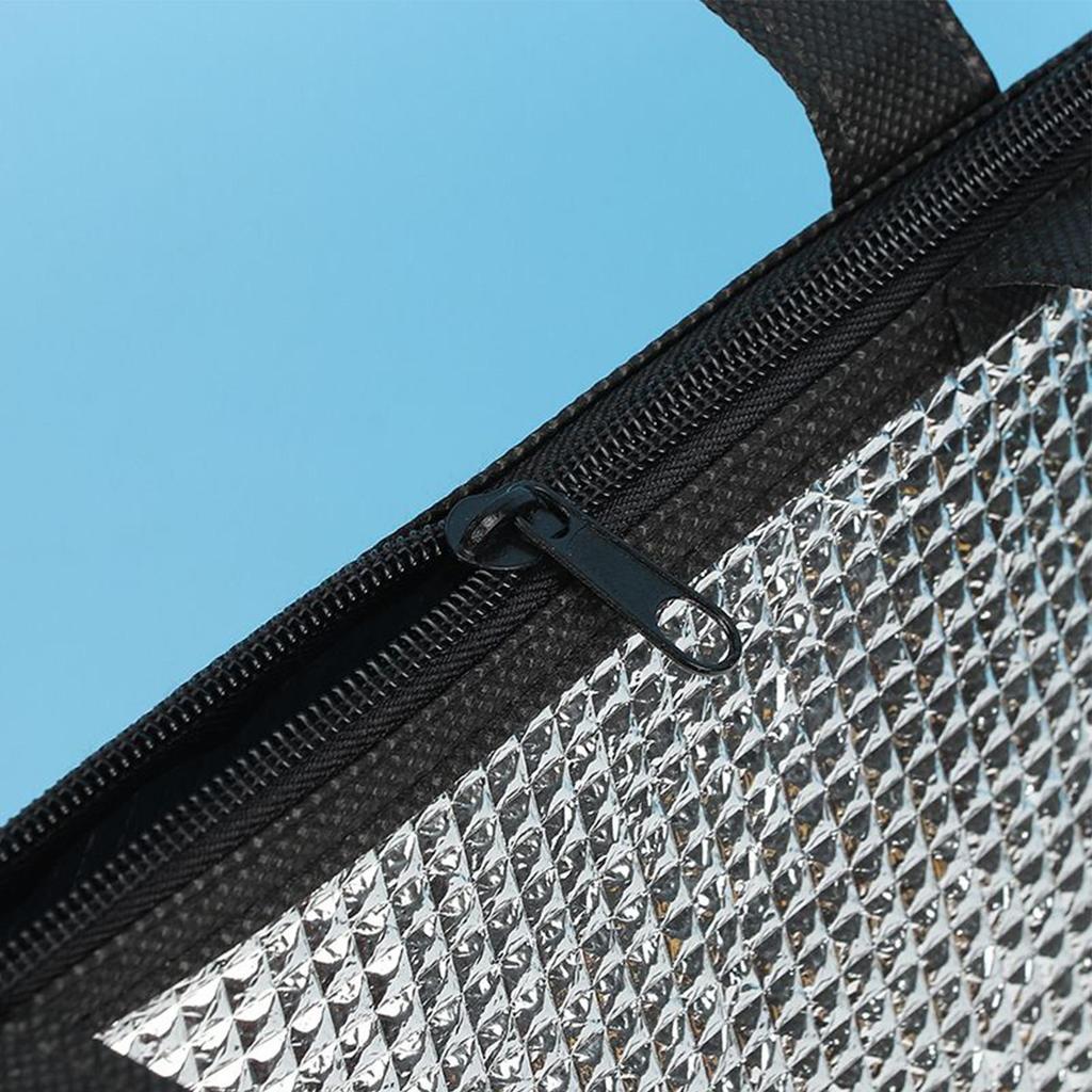 Insulated Lunch Bag Aluminum Foil Cold Storage Bag Foldable Insulated Food Pack Large Capacity Takeout Lunch Box For Travel
