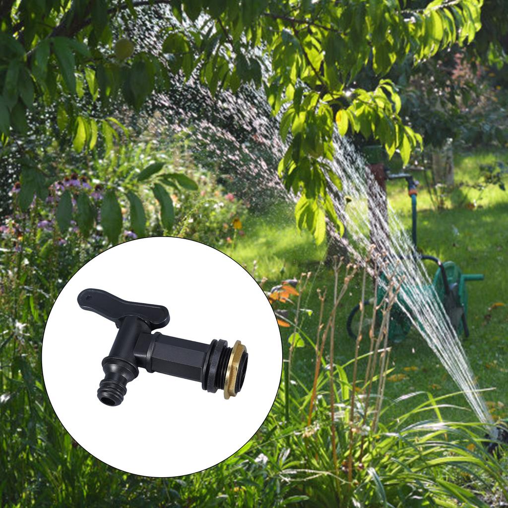2Pcs Water Butt Tap with Brass Seal Replacement Rain Water Collection Tap for Garden Home Fit 3/4" Thread Adapter