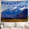 White Winter Snow Wall Tapestry, Colorful Three Wall Hanging Large Tapestry Decoration Polyester Fiber White Hem Around for Dorm