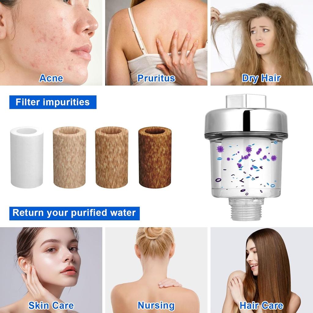 Water Purifier for Faucet and Shower PP Cotton Filter Removes Chlorine and Impurities Ideal for Kitchen Bathroom and Clean Water