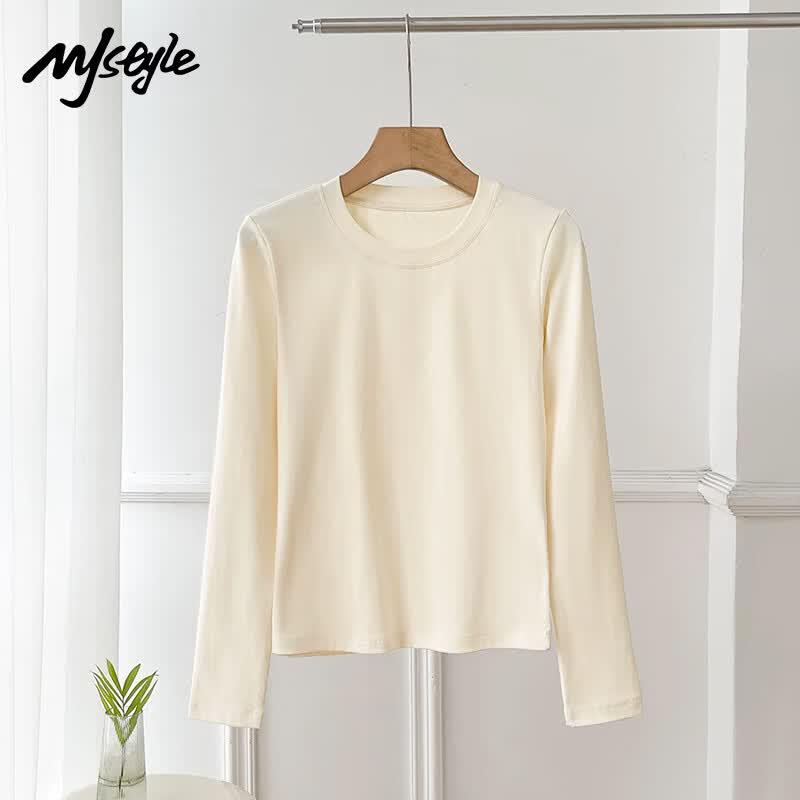 Women's Pure Cotton Loose-Fit Long-Sleeve T-Shirt