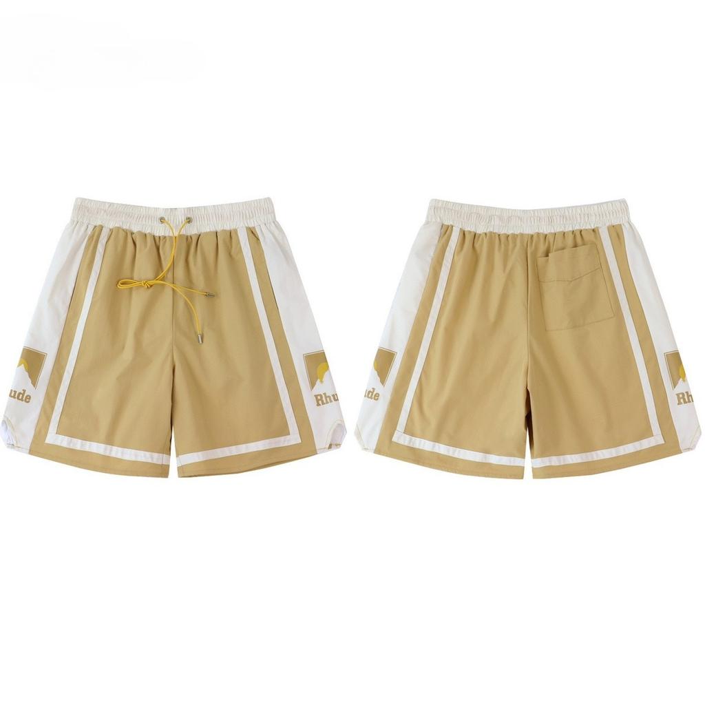 LUXEONCasual Breathable Short Pants Printed Sunset Letter Patchwork Color Summer Loose Straight Leg Shorts