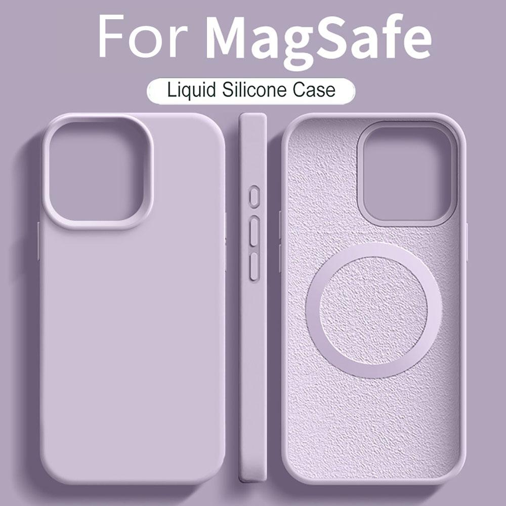 For Magsafe Liquid Silicone Magnetic Phone Case For iPhone 16 15 13 14 12 Pro Max Plus Cover For iphone 16 Pro Max Accessories