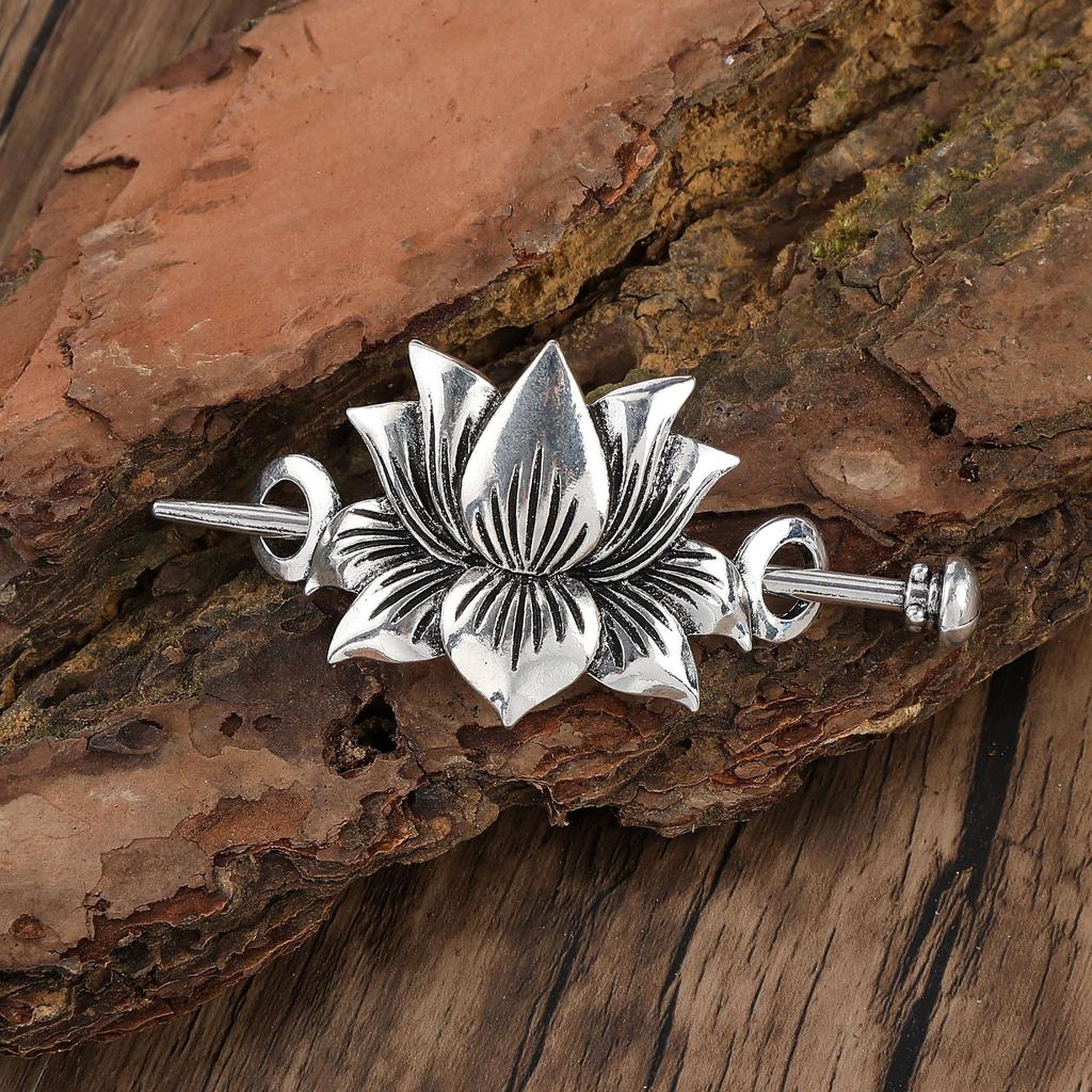 Classical Viking Celtic Knot Lotus Hair Clip Irish Retro Hair Clip Women's Hair Accessories Headwear Hair Clip Birthday Gift