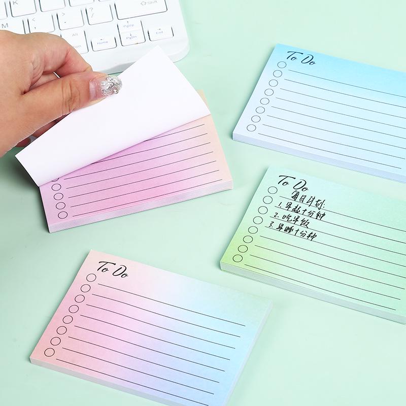 Gradient Color Tearable Sticky Notes - Minimalist Daily Planner for Students