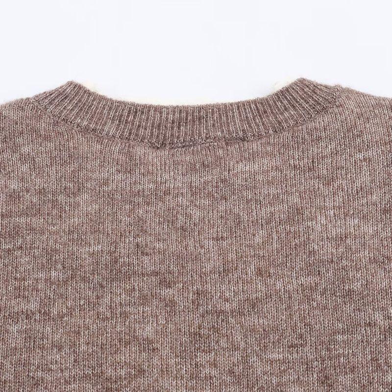 Kaslead New Women Clothes Western Style Versitile Fashion Contrast Color Knitted Outerwear 2142198 706
