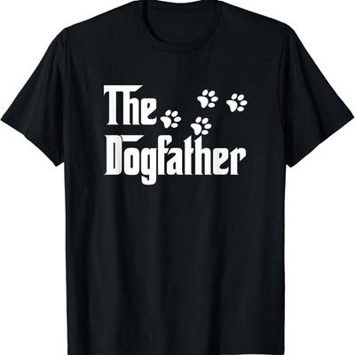 The Dogfather T Shirt Dad Fathers Day Dog Lover - Men's Summer Cotton Graphic Tee