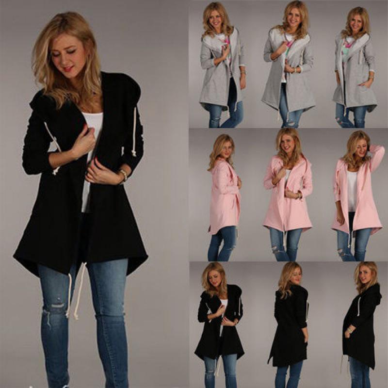 Women's Popular Hooded Solid Cardigan - Long Sleeve Autumn Sweatshirt 2023