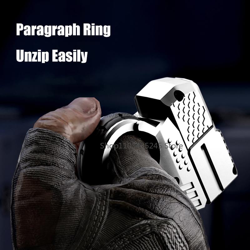 Anti Stress Fidget Paragraph Ring EDC Metal Push Slider Stress Relief ADHD Toy Sensory Toys for Autism Gift Box Agent Goldfinger