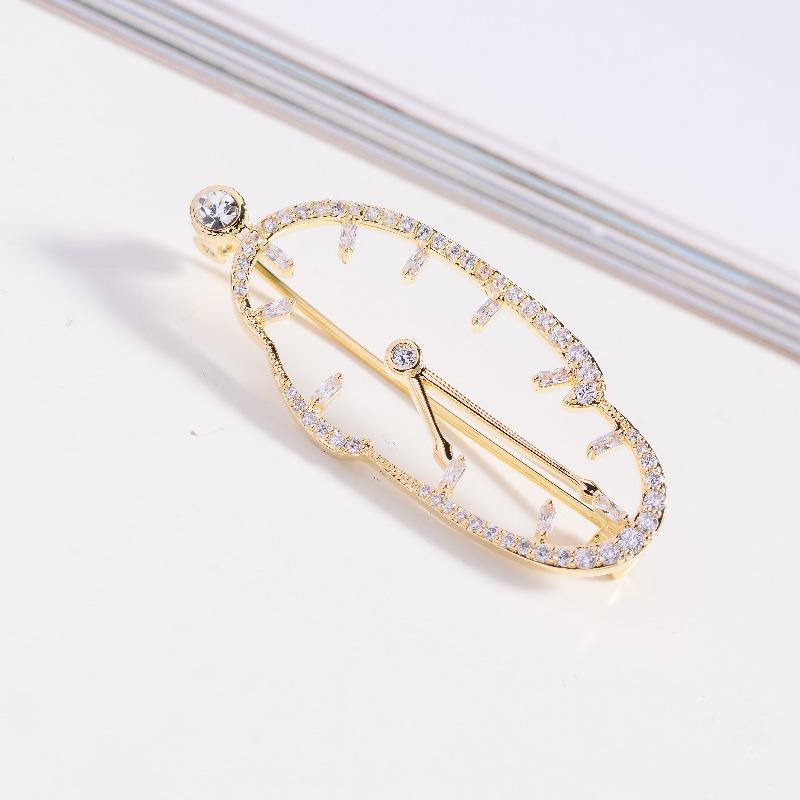 

SUYU Абстрактная брошь-часы Милая личность Креативные булавки для одежды Простая мужская брошь Аксессуары золотистый