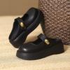 Thick-bottomed bag head half slippers women's outer wear 2025 new autumn French evening breeze Mary Jane half tray out cool slippers