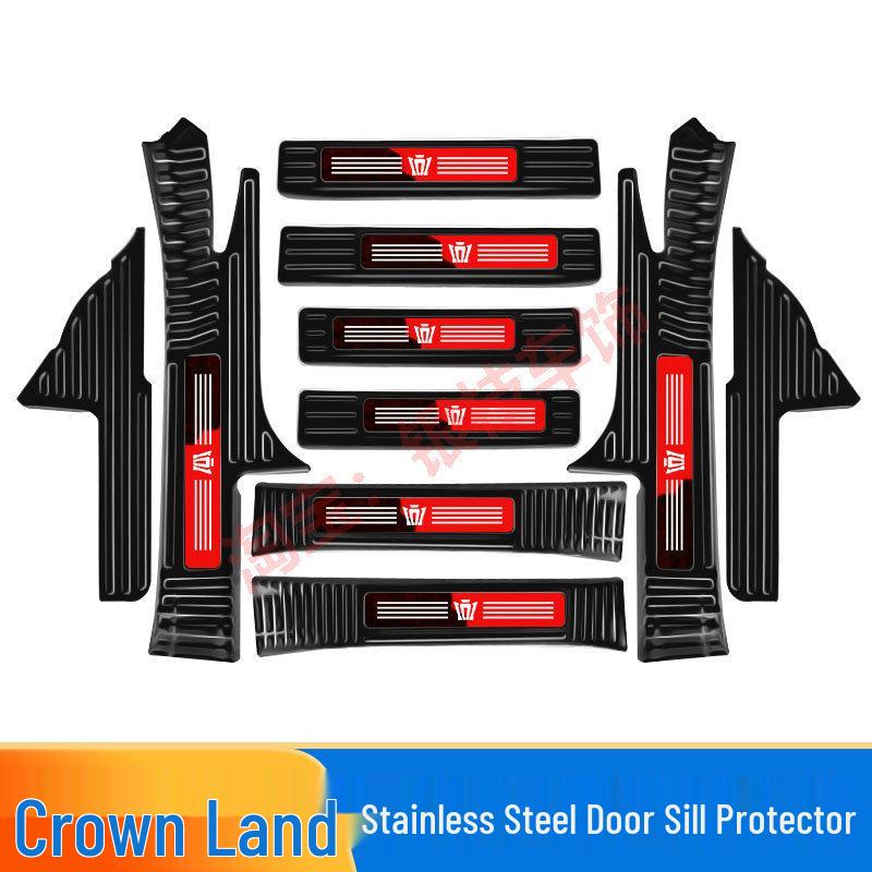 Toyota Crown Lu Fang Door Sill Strips & Trunk Protector Stainless Steel Modification Kit