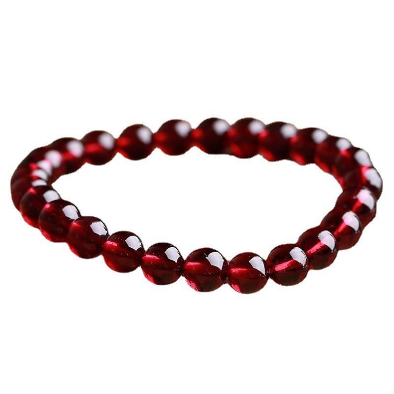 6A Collectible Grade Natural Wine Red Garnet Bracelet for Women, Multi-strand Beaded Bracelet, Loose Beads Crystal Jewelry Gift