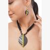 Handmade Clay Jewelry Set: Colorful Leaf Necklace and Earrings
