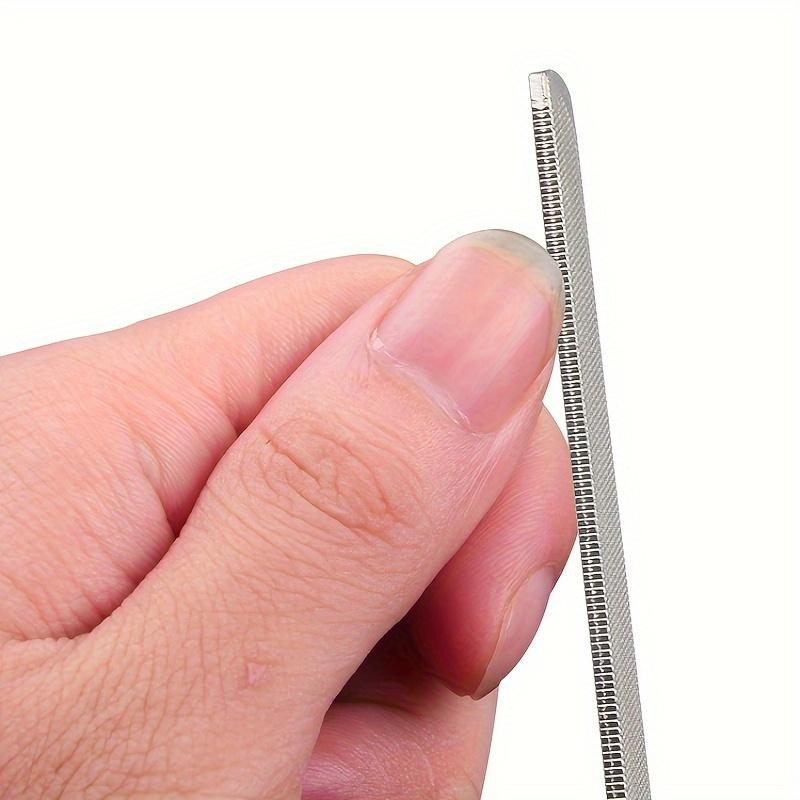 2pc S&L Premium Stainless Steel Nail Files, Four-Sided for Men & Women, Reusable Manicure Filer for Natural Nails