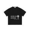 Černé Tričko Bůh je dobrý po celý čas Potisk kříže Náboženské Statement Tričko pro běžné nošení a vyjádření víry