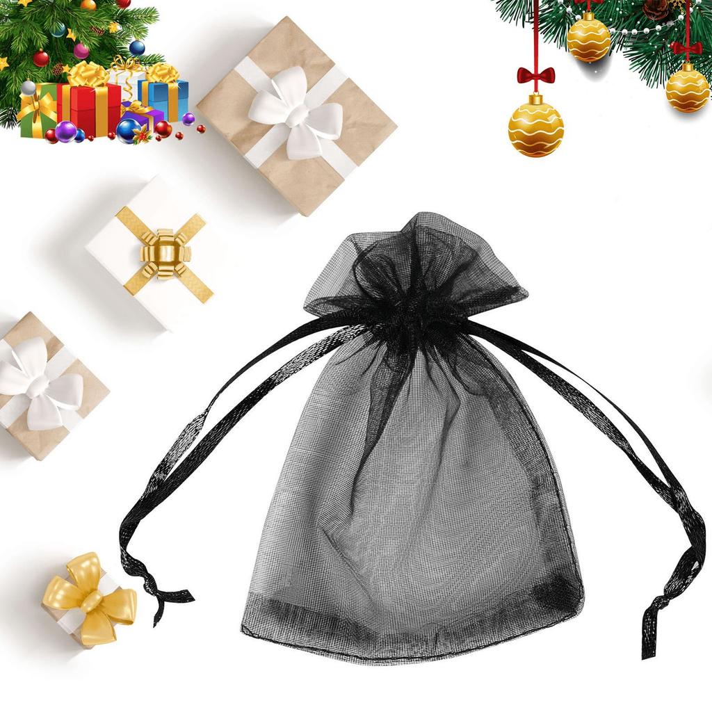 Jednobarevná dárková taška z organzy se stahovací šňůrkou 100PC 7x9cm