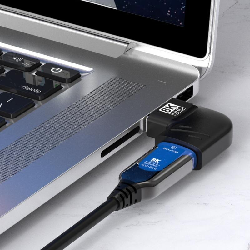 Cable Extender Converter Adapter Suitable for PC Laptop Computer Monitor Projector 8K 60Hz 4K 120Hz 270° High Definition