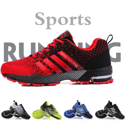 Men's Breathable Mesh Knitted Sports Shoes Unisex Lace-up Fashion Casual Running Sneakers