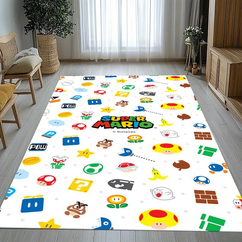 

Retro M-Mario Bros Game Cartoon Living Room Non-Slip Area Rug Soft Carpet for Bedroom Kids Playroom Sofa,Home Decor Doormat Gift 40x60cm