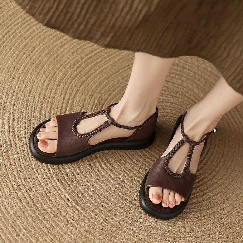 Scarpe da Ginnastica da Donna per Camminare, Sandali Bassi Traspiranti Leggeri con Cinturino a T, Scarpe Comode in Pelle Morbida per Ballo Quadrato e Uso Quotidiano