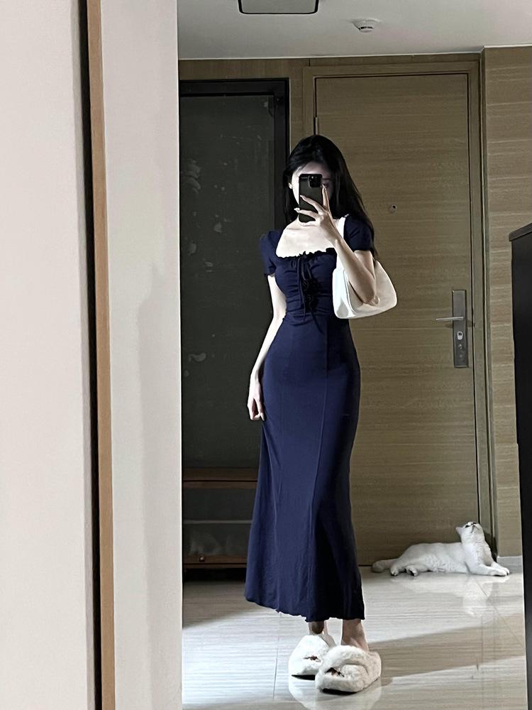 

Deep Blue Slim Fit Summer Bodycon Fishtail Dress Large глубокий/синий