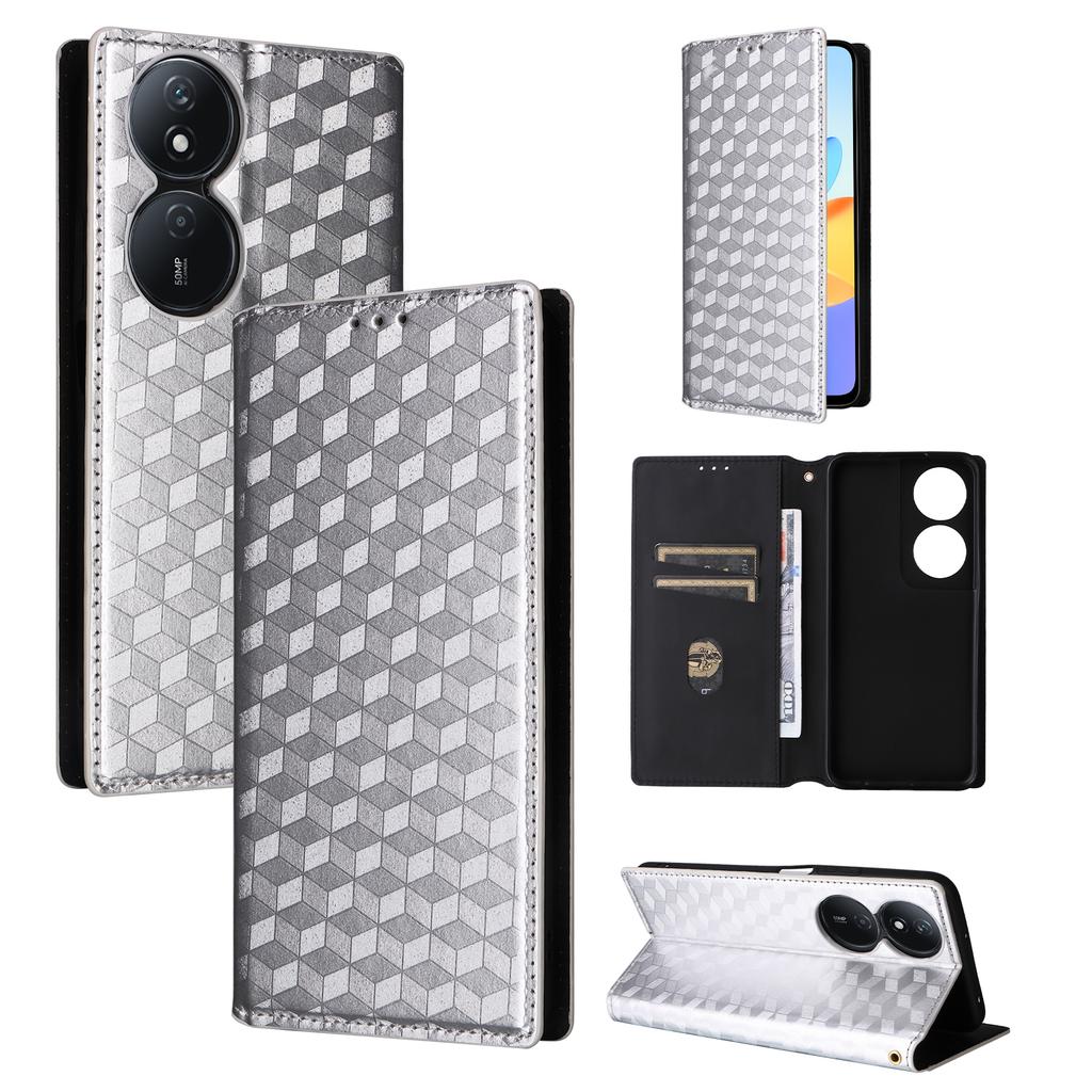 For Honor X7b 4G/X7b 5G/90 Smart/Play 50 Plus 5G/Play 8T 5G Case Rhombus Pattern Automatic Closing Protective Cover