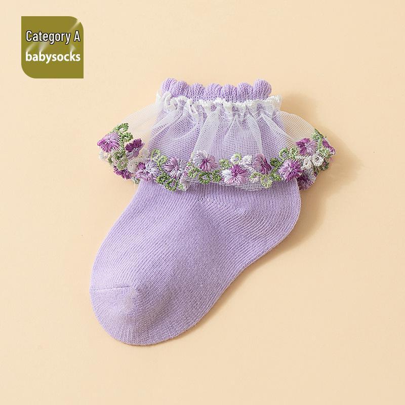 Breathable Lace Mesh Cotton Baby Socks for Boys & Girls - Spring/Autumn