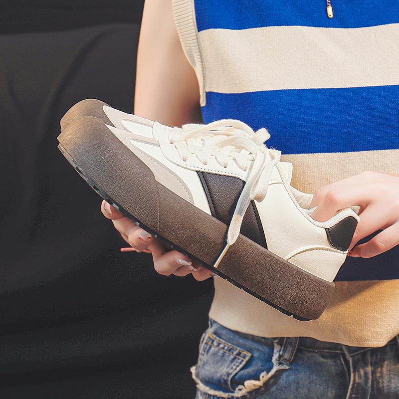 Niche platform big head ugly cute breadboard shoes retro trendy shoes Baijingting fluffy shoes