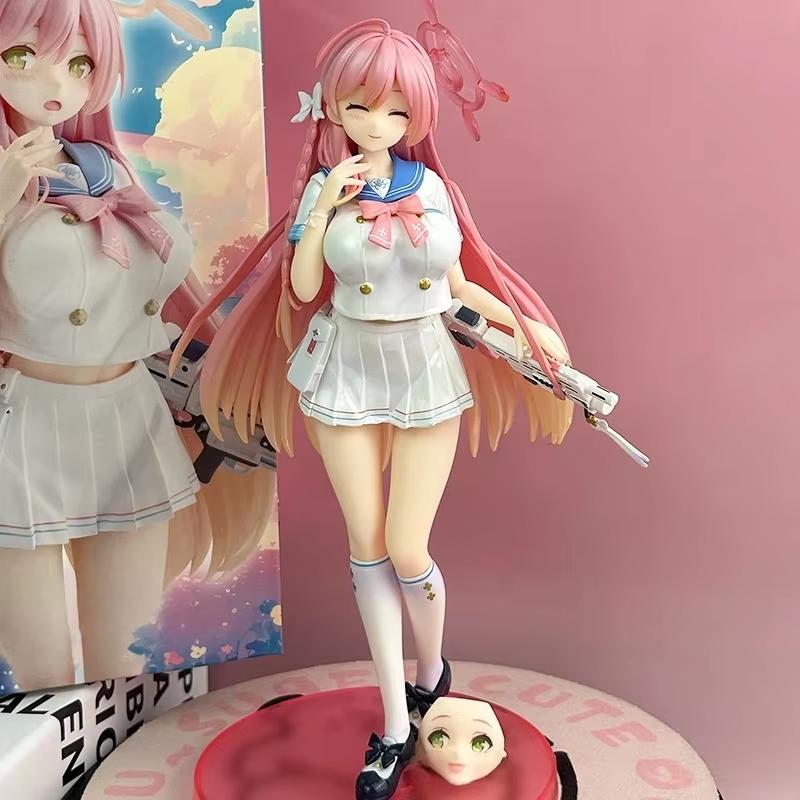 

Playful Kawaii Moecute Exquisite Anime Figure Holding Handheld Gun Collectible Model Toy Computer Case Decoration For Anime Fans