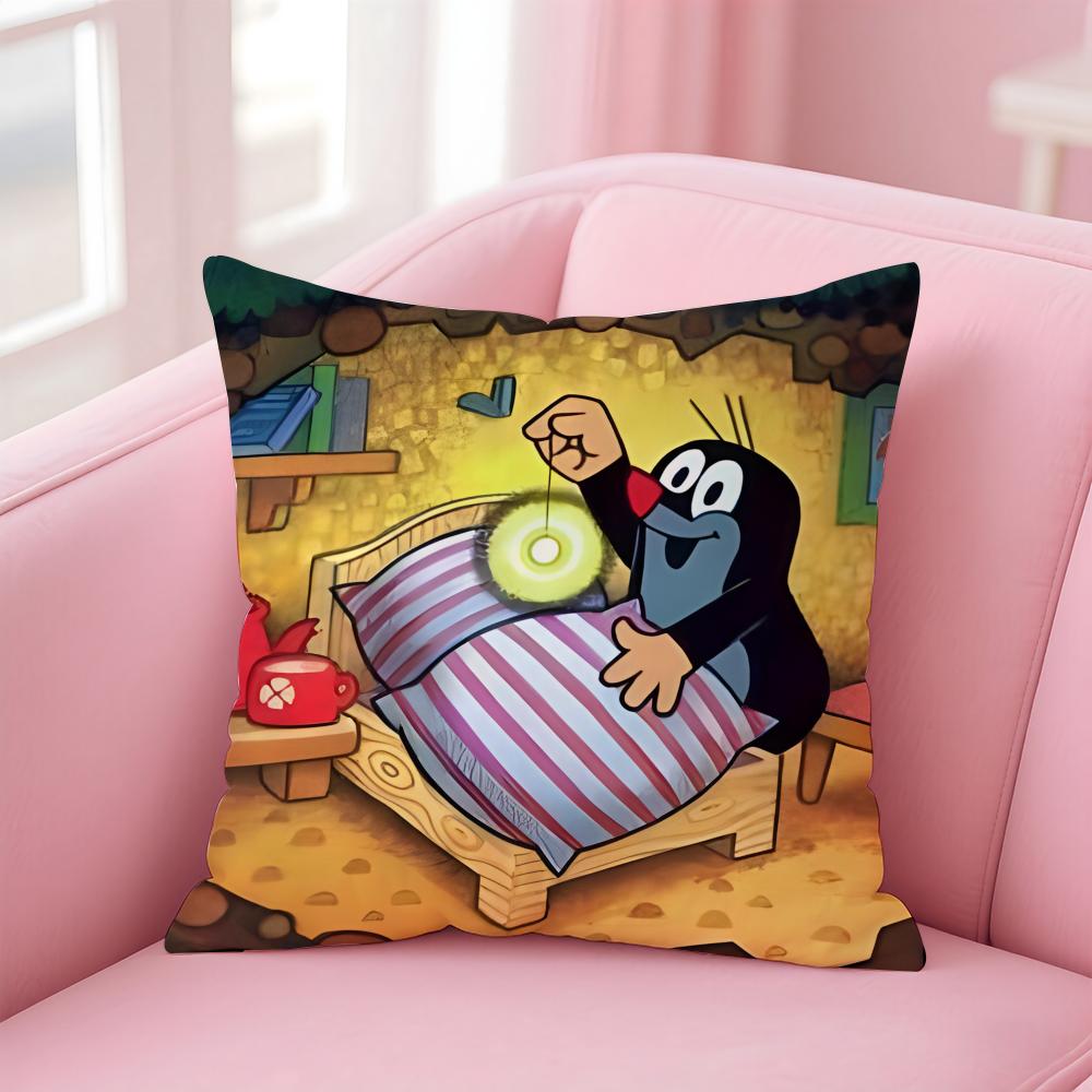 T-The Little MoleS Cushion Cover Home & Car Multi-Scene Pillow Cover - Reversible, Soft & Durable for Daily Use