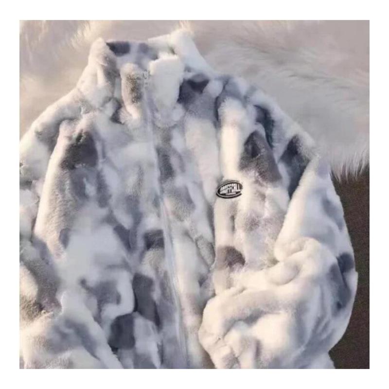Women's Trendy Tie-Dye Lambswool Coat - High-End Feel, Thick & Loose, 2024 Winter Collection